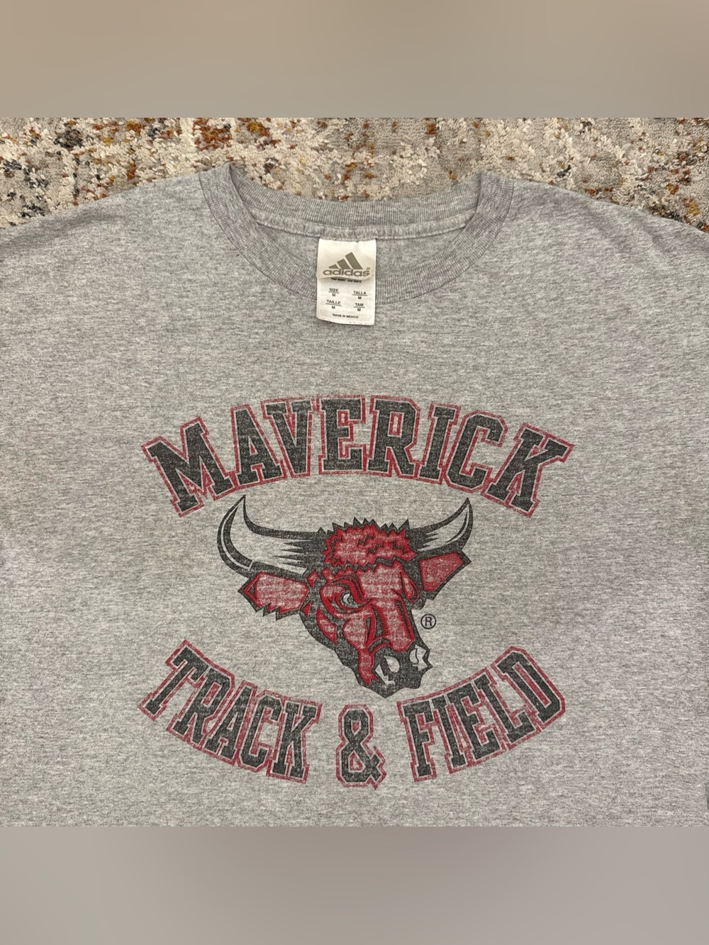 Vintage Adidas Maverick Track Field T Shirt Gray Medium M Red Bull Graphic Tee